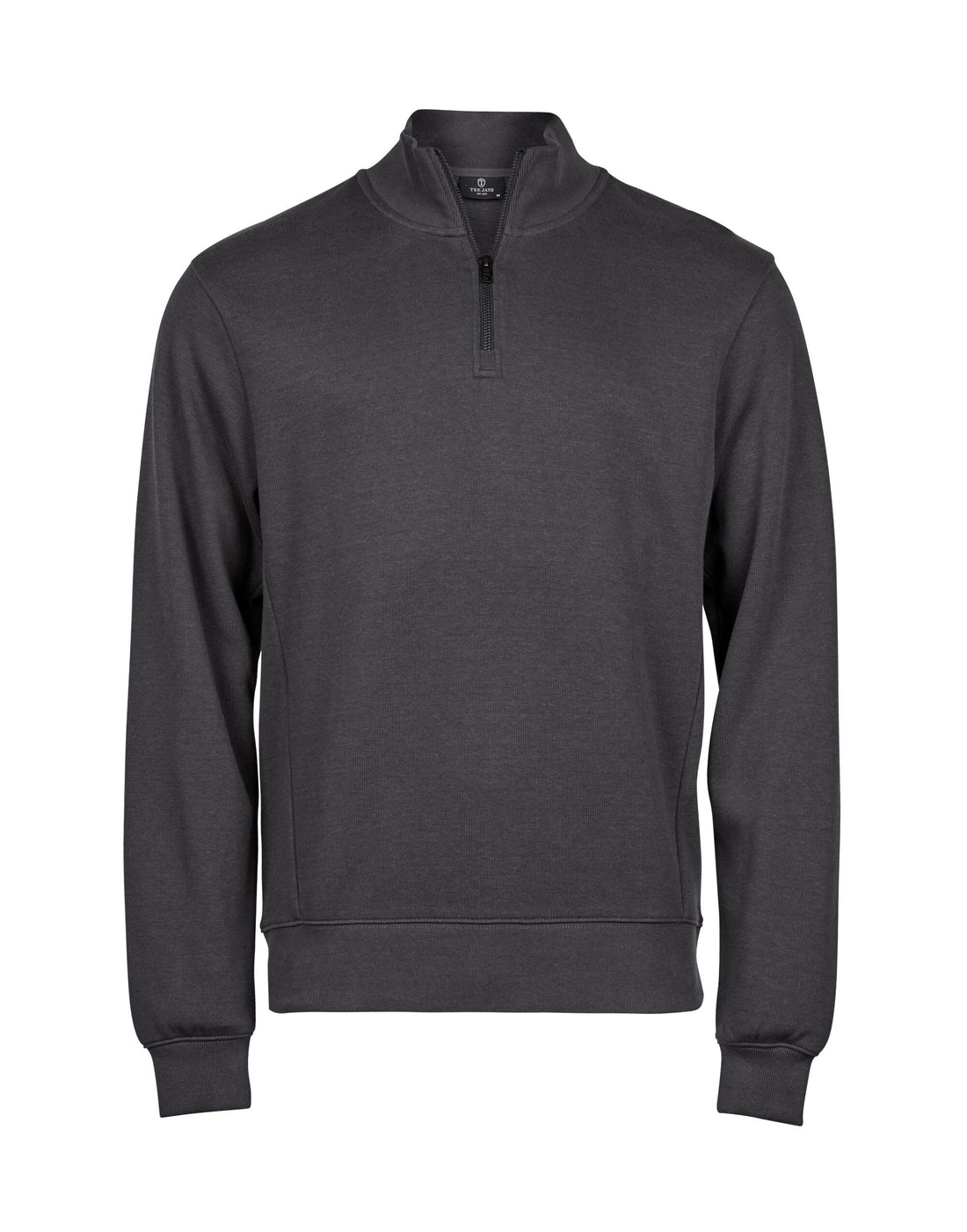 Tee Jays Ribbed Interlock Half Zip TJ5506 - Dark Grey - Customisable Sweatshirts