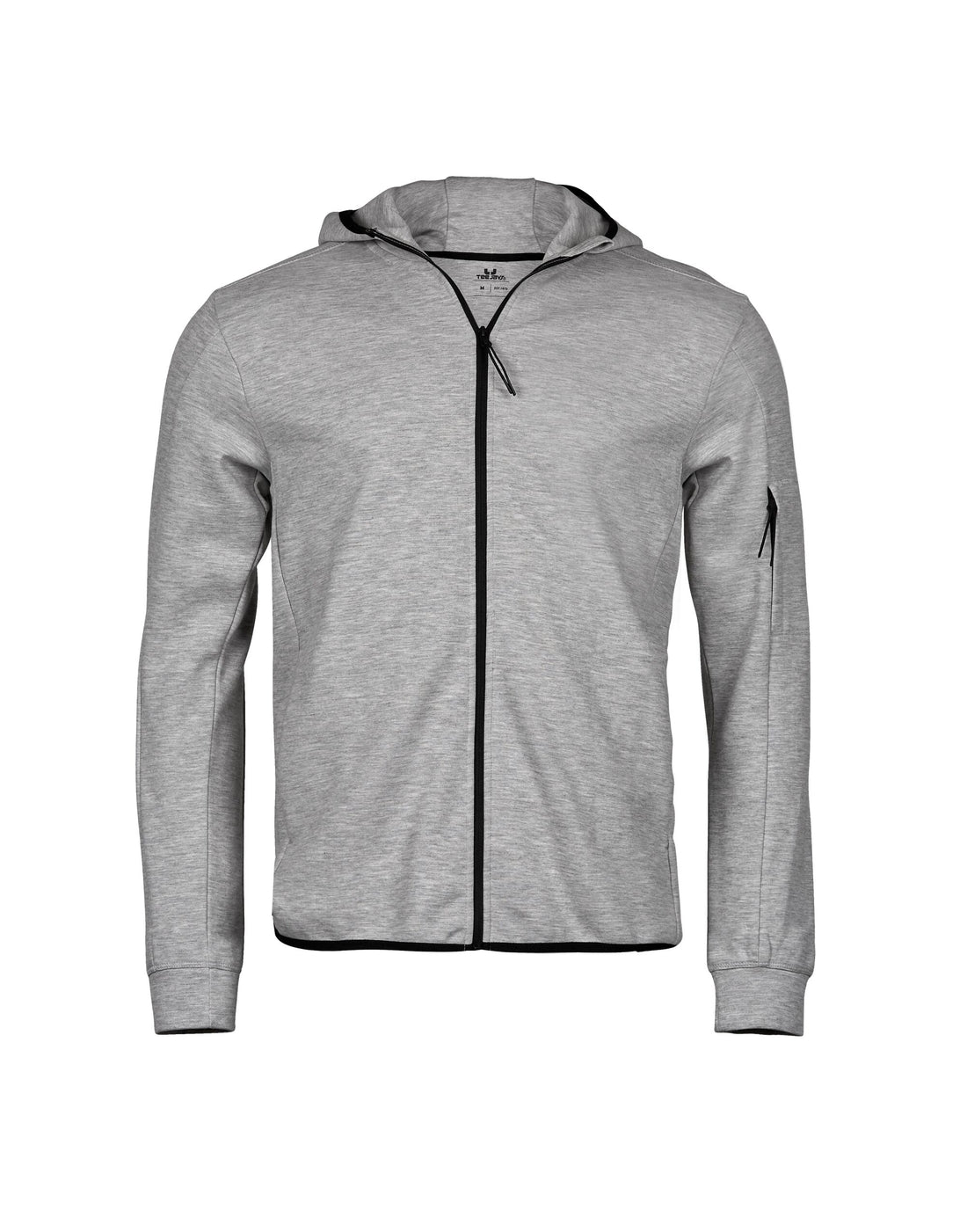 Tee Jays Athletic Full Zip Sweat TJ5706 - Heather Grey - Customisable Hoodies