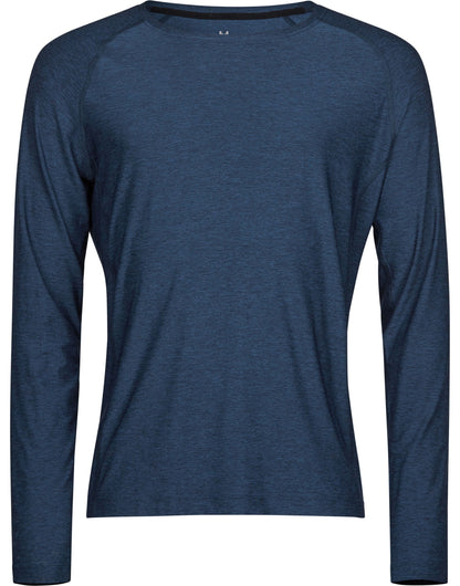 Tee Jays Long Sleeve Cooldry Tee TJ7022 - Navy Melange - Customisable T-Shirt