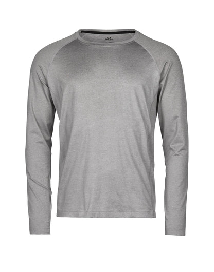 Tee Jays Long Sleeve Cooldry Tee TJ7022 - Grey Melange - Customisable T-Shirt
