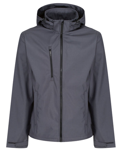 Regatta Professional Regatta Venturer Hooded Softshell tra701 - Seal Grey Black - Customisable Jacket