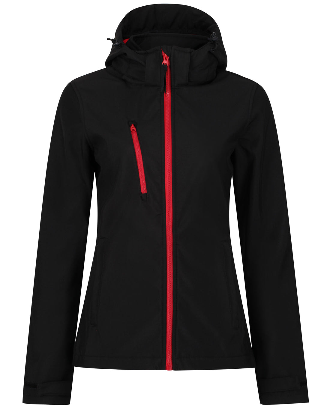 Regatta Professional Regatta Womens Venturer Hooded Softshell tra702 - Black Red - Customisable Jacket
