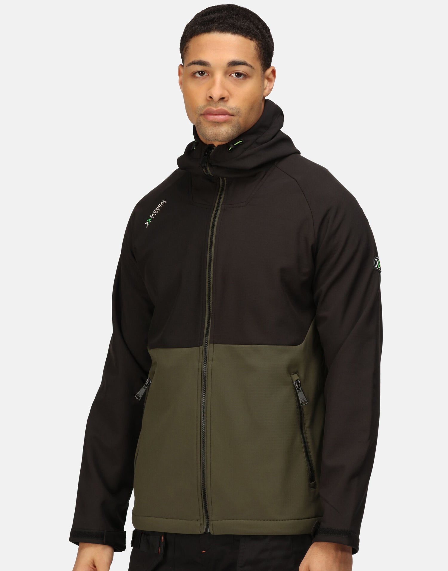 Tactical Threads Surrender Softshell tra707 - Dark Khaki Black - Customisable Jacket