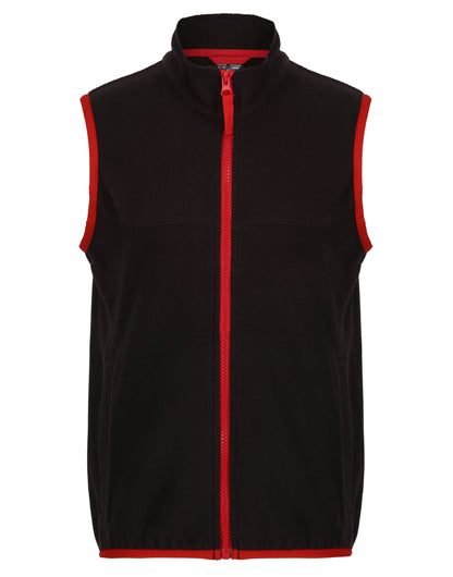 Regatta Junior Micro Fleece Bodywarmer TRA883 - Black Classic Red - Customisable Bodywarmers