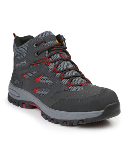 Regatta Mudstone S1P Safety Hiker trk201 - Ash Rio Red - Customisable Boots