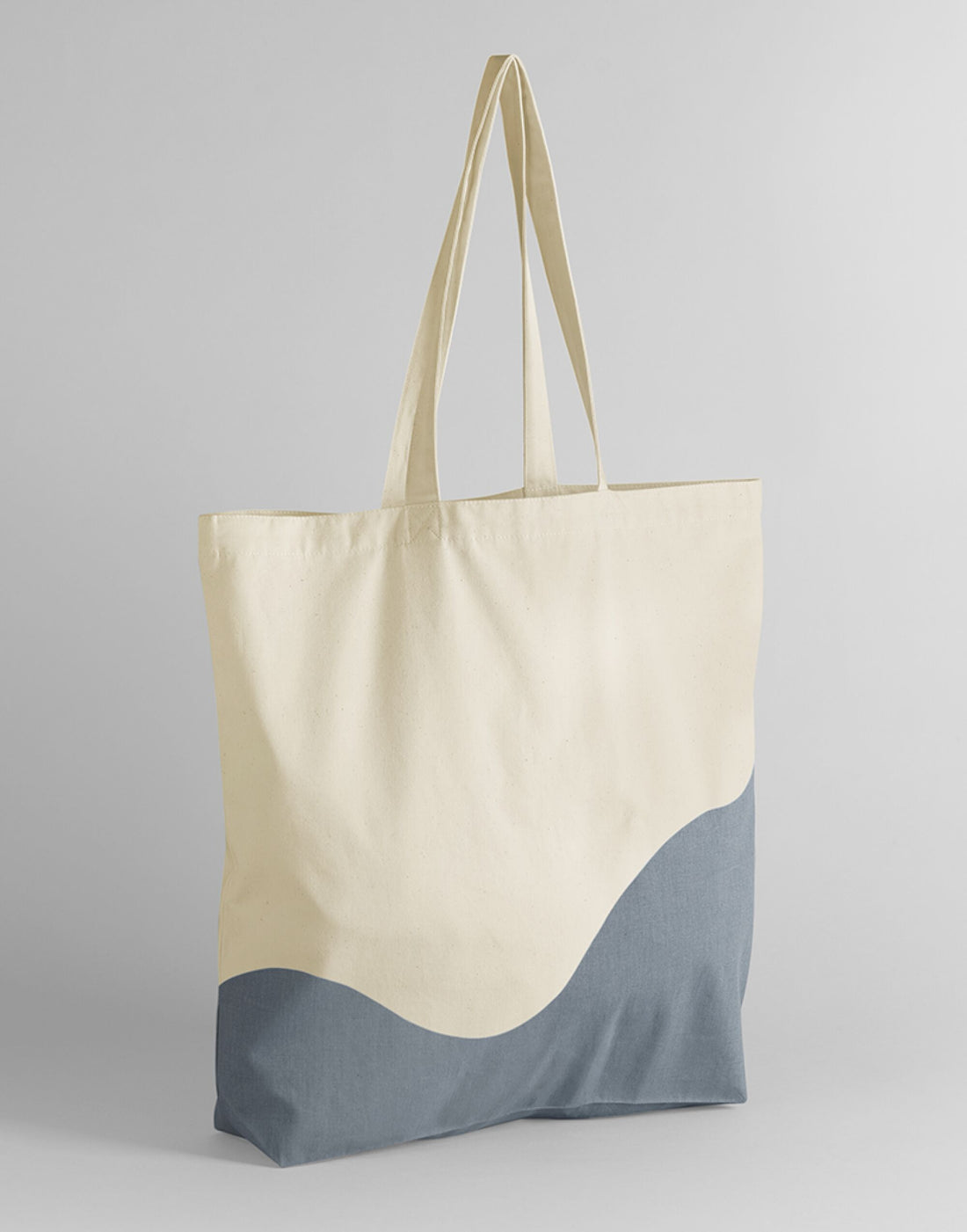 Westford Mill Wave Print Maxi Tote W235 - Natural Blue Grey O S - Customisable Bags
