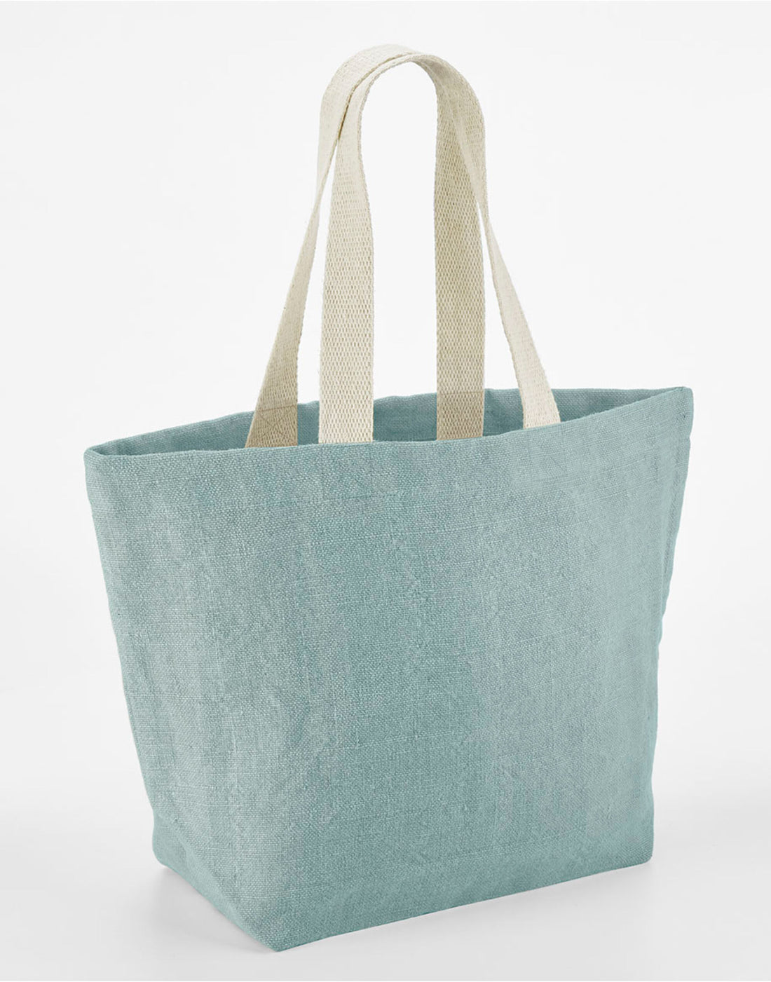 Westford Mill Soft Washed Jute Beach Bag w466 - DUCK EGG BLUE O S - Customisable Bags