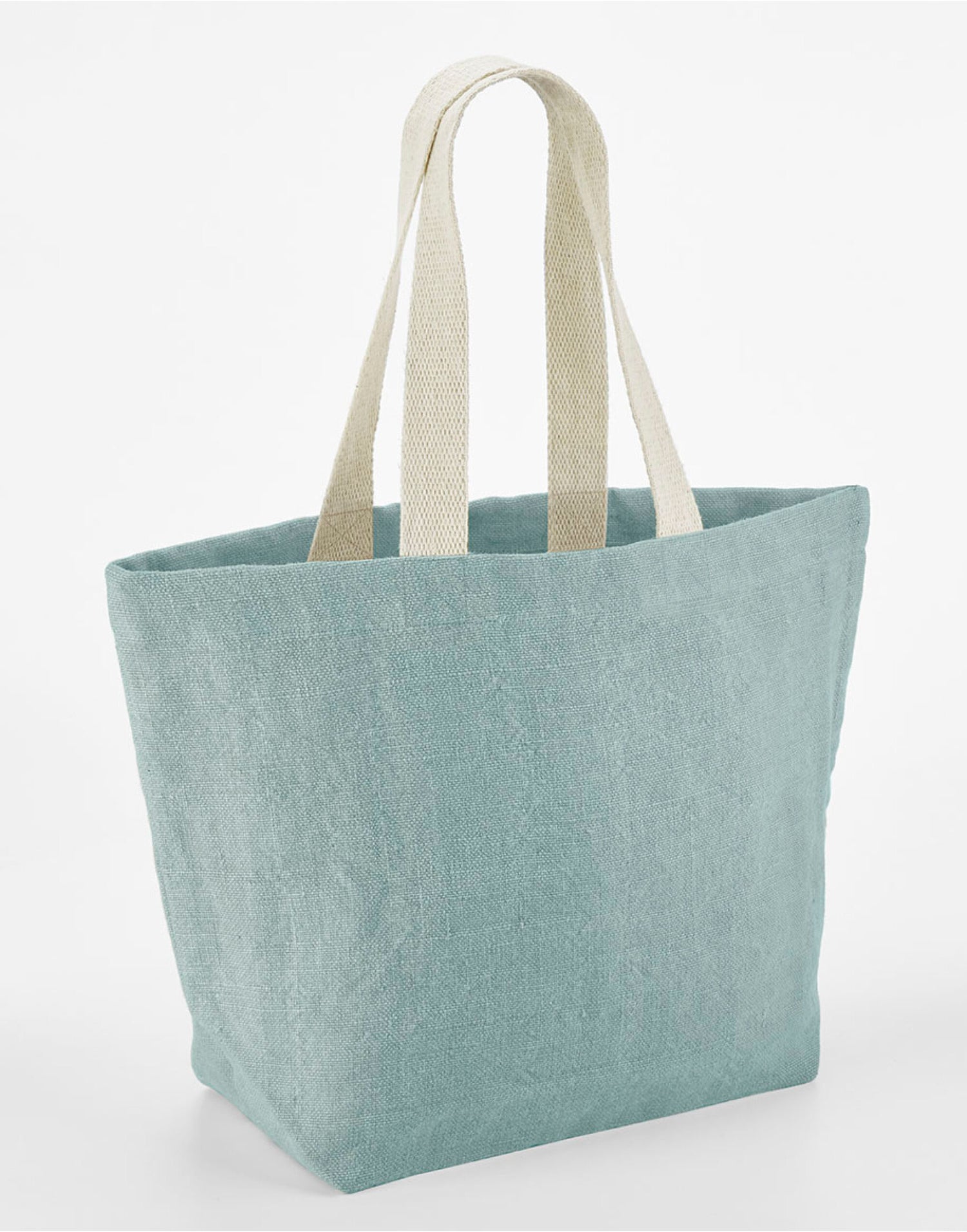 Westford Mill Soft Washed Jute Beach Bag w466 - DUCK EGG BLUE O S - Customisable Bags