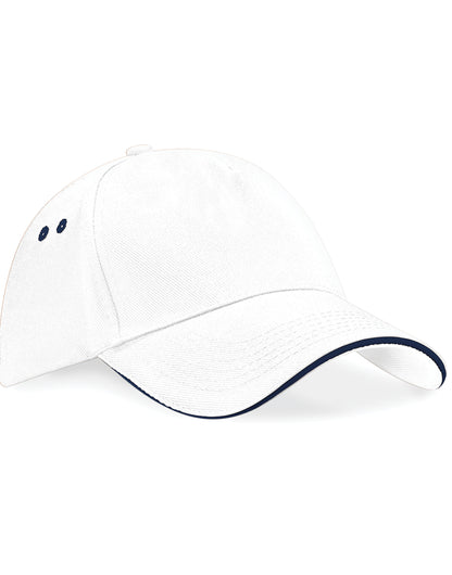 Beechfield Ultimate Sandwich Peak Cap B15C - White French Navy O S - Customisable Caps