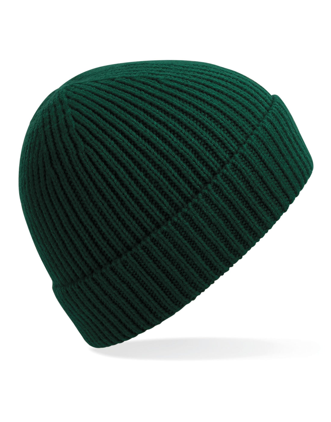 Beechfield Engineered Knit Ribbed Beanie B380 - Bottle Green O S - Customisable Beanies