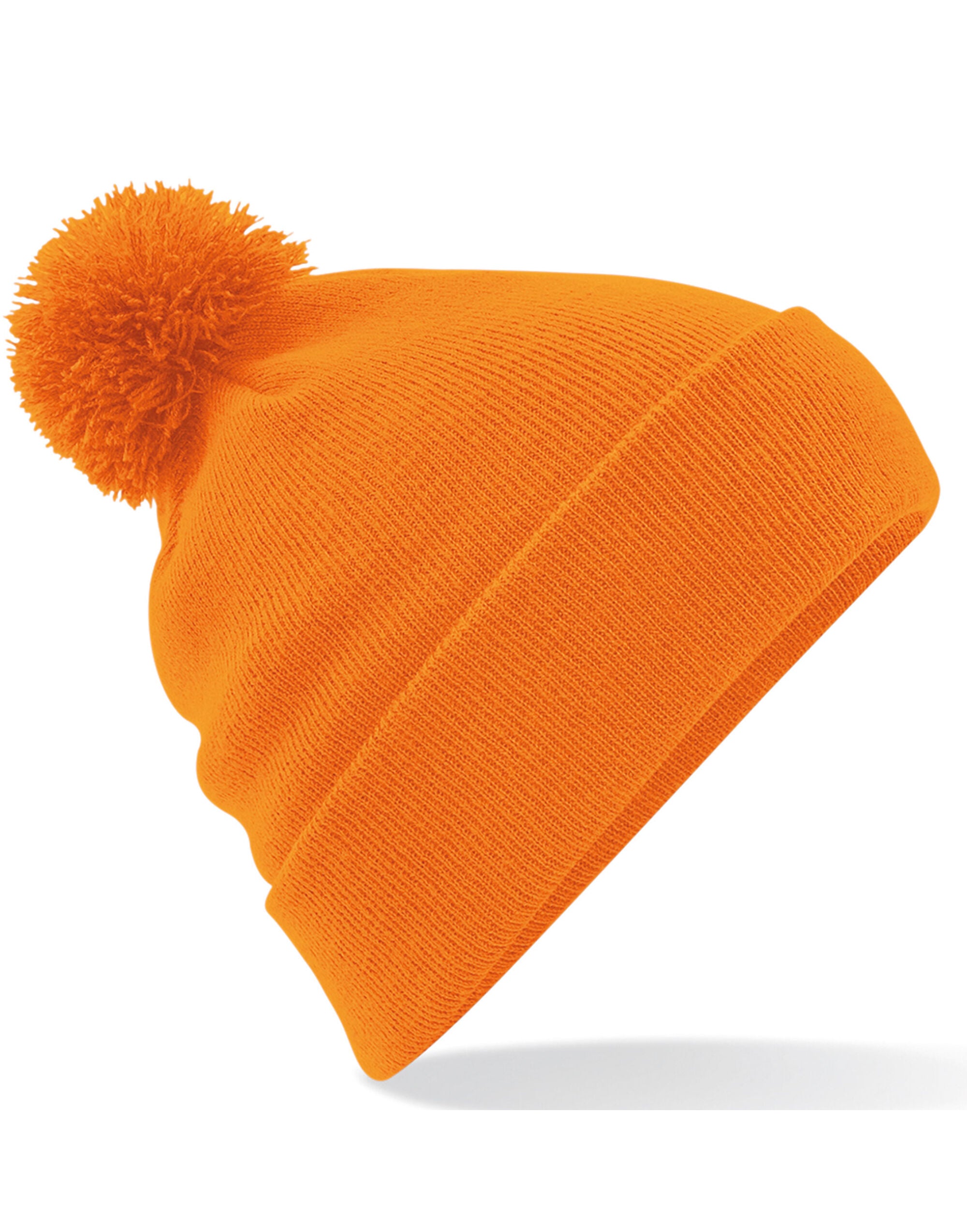 Beechfield Original Pom Pom Beanie B426 - Orange O S - Customisable Beanies