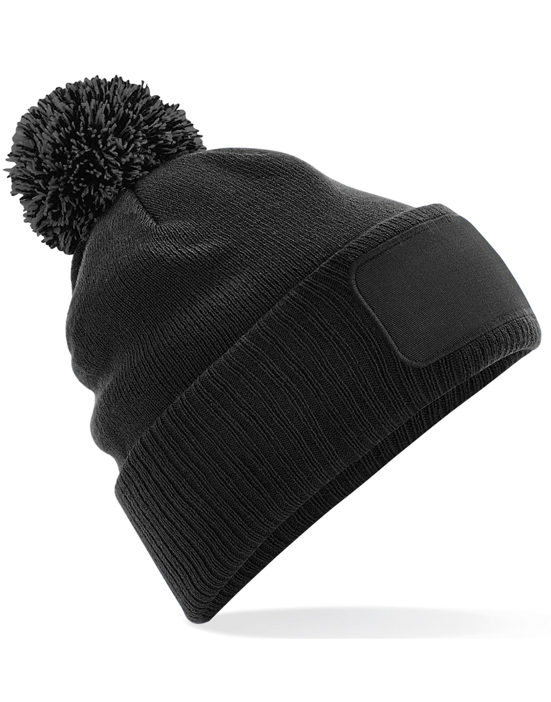 Beechfield Snowstar® Patch Beanie – B443 - Black Graphite O S - Customisable Beanies