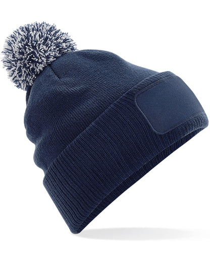 Beechfield Snowstar® Patch Beanie – B443 - French Navy Light Grey O S - Customisable Beanies