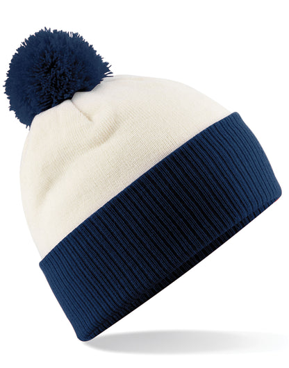 Beechfield Snowstar¬Æ Two-Tone Beanie B451 - Off White French Navy O S - Customisable Beanies