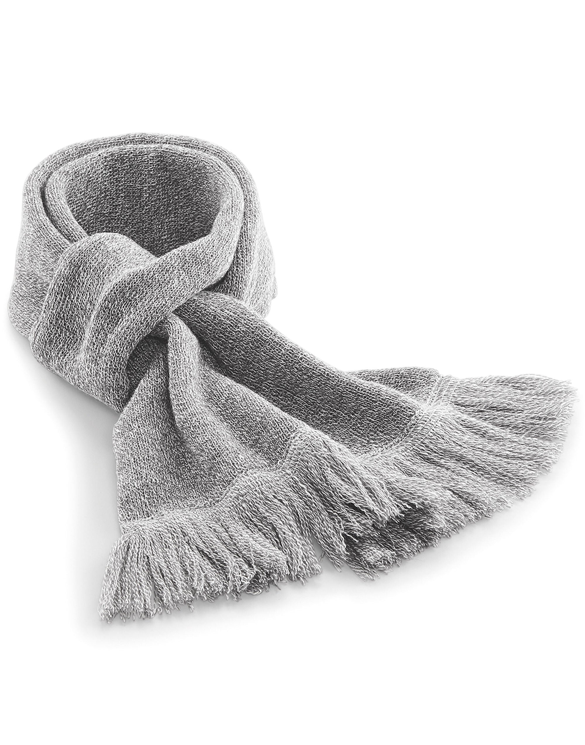 Beechfield Classic Knitted Scarf B470 - Heather Grey O S - Customisable Scarf