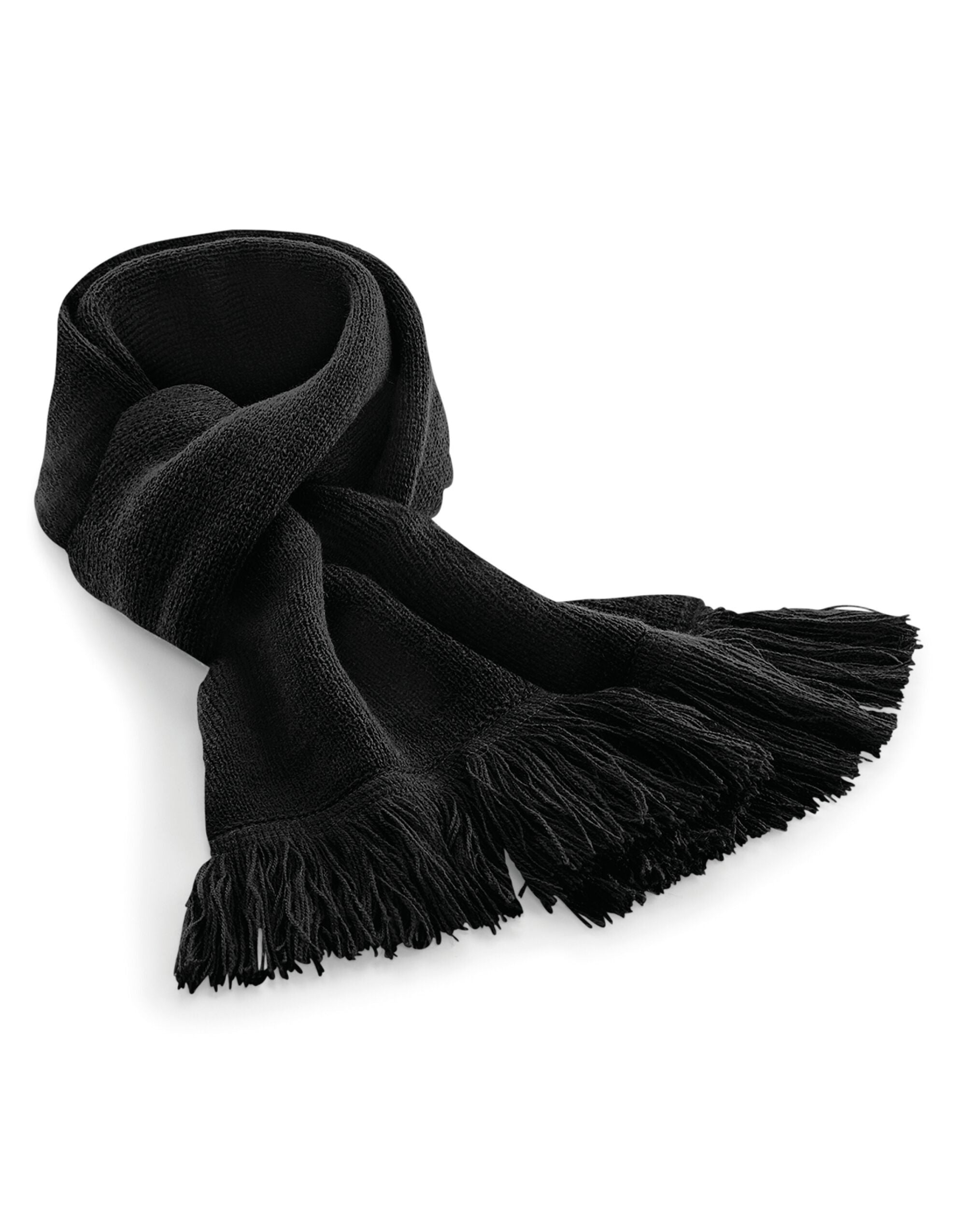 Beechfield Classic Knitted Scarf B470 - Black O S - Customisable Scarf