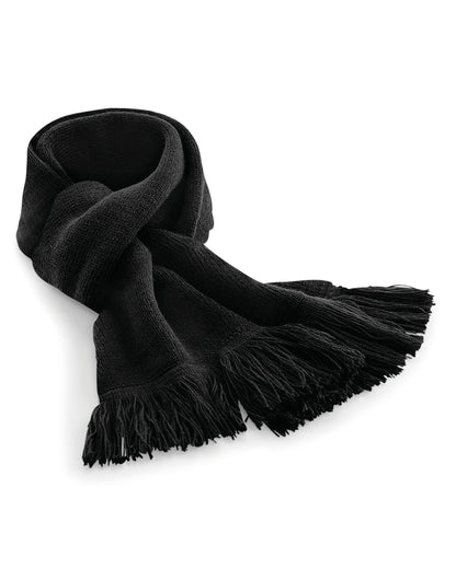 Beechfield Classic Knitted Scarf B470 - Black O S - Customisable Scarf