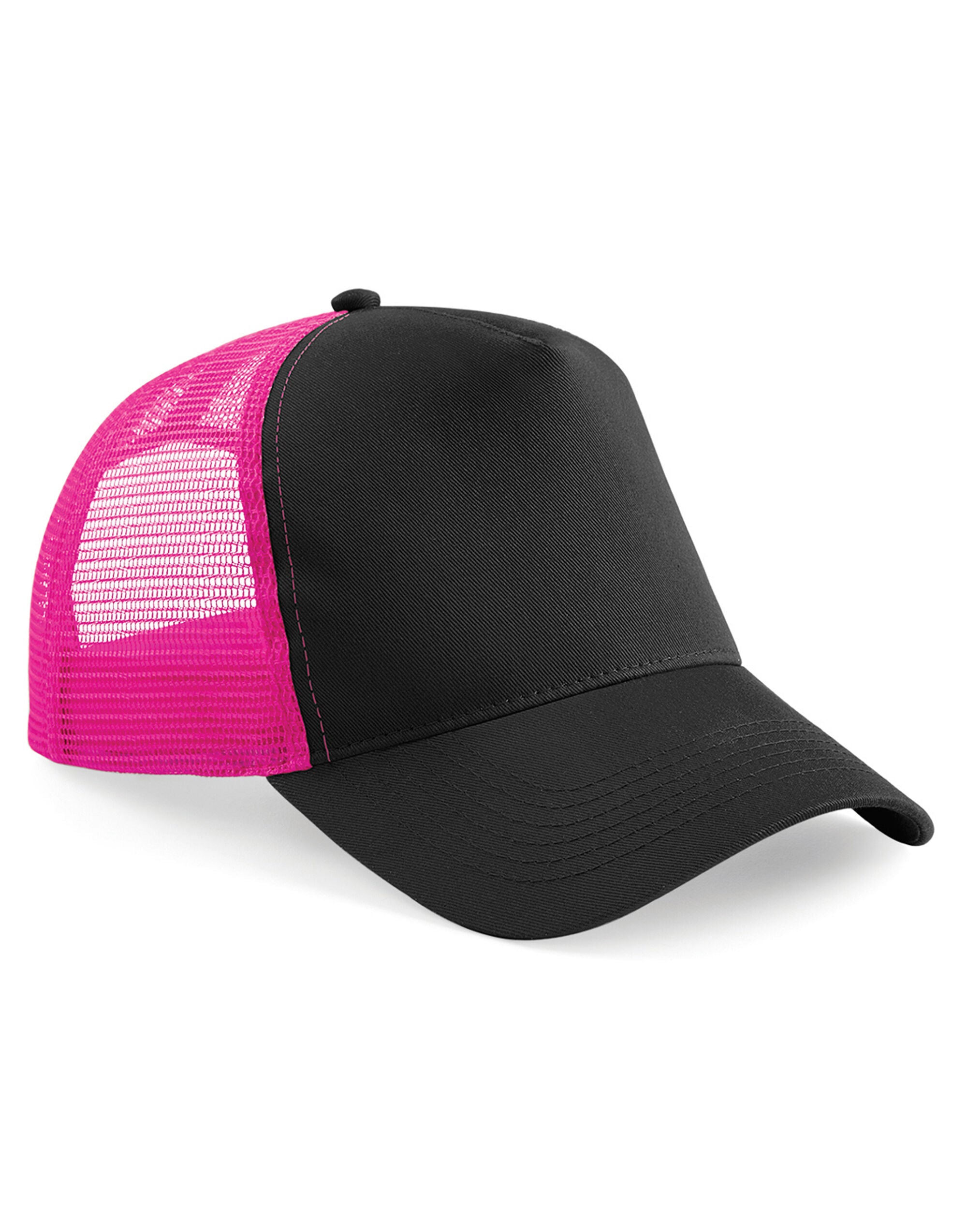 Beechfield Snapback Trucker Hat B640 - Black Fuchia O S - Customisable Caps