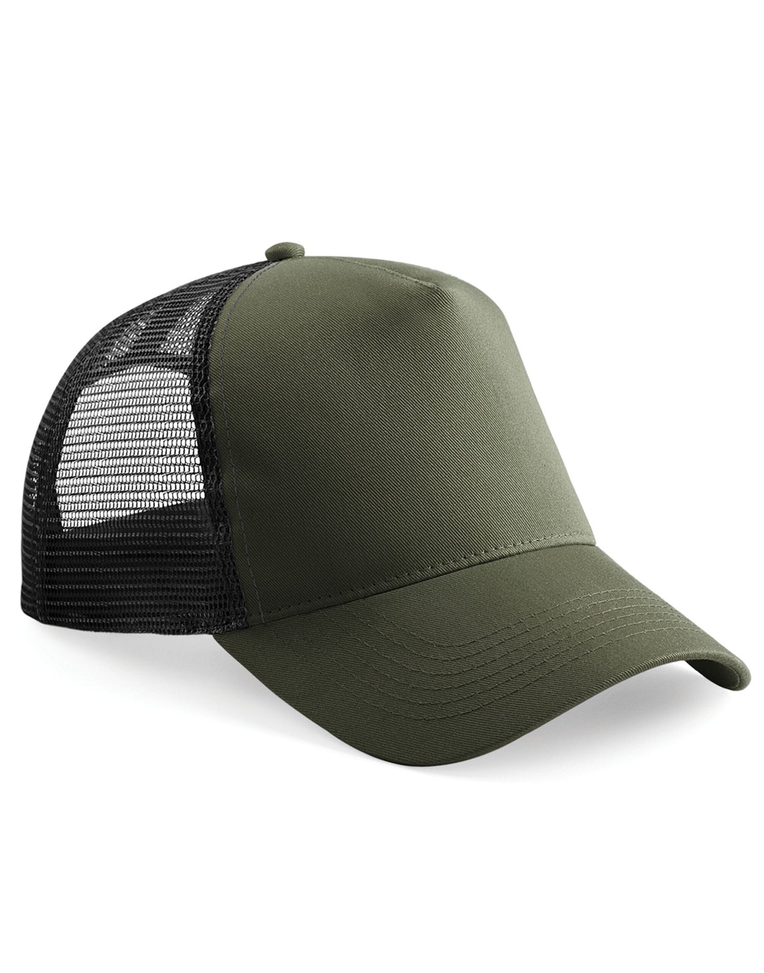 Beechfield Snapback Trucker Hat B640 - Olive Black O S - Customisable Caps