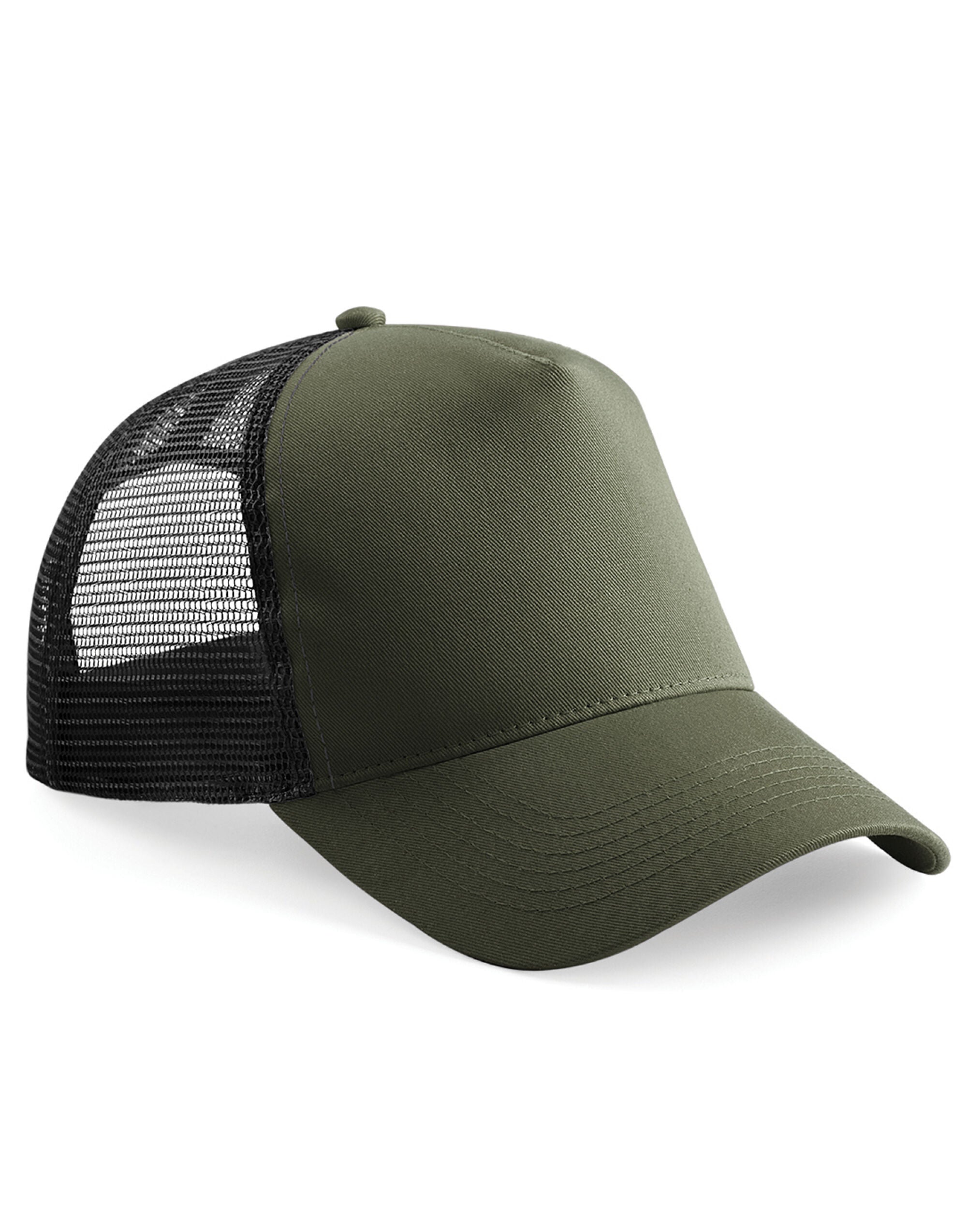 Beechfield Snapback Trucker Hat B640 - Olive Black O S - Customisable Caps