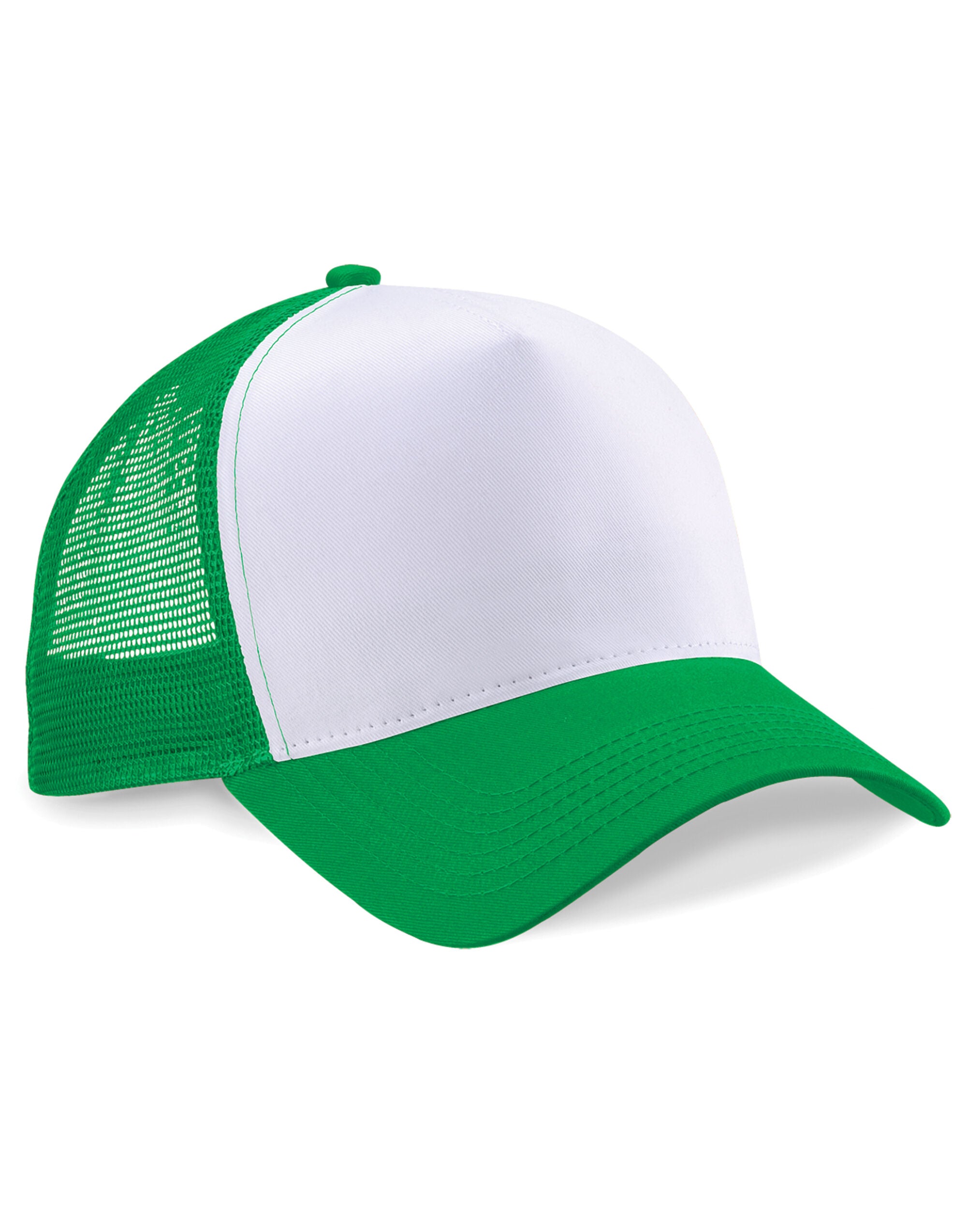Beechfield Snapback Trucker Hat B640 - Pure Green White O S - Customisable Caps