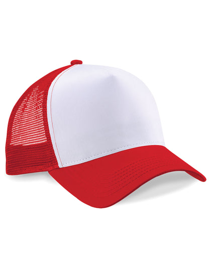 Beechfield Snapback Trucker Hat B640 - Classic Red White O S - Customisable Caps