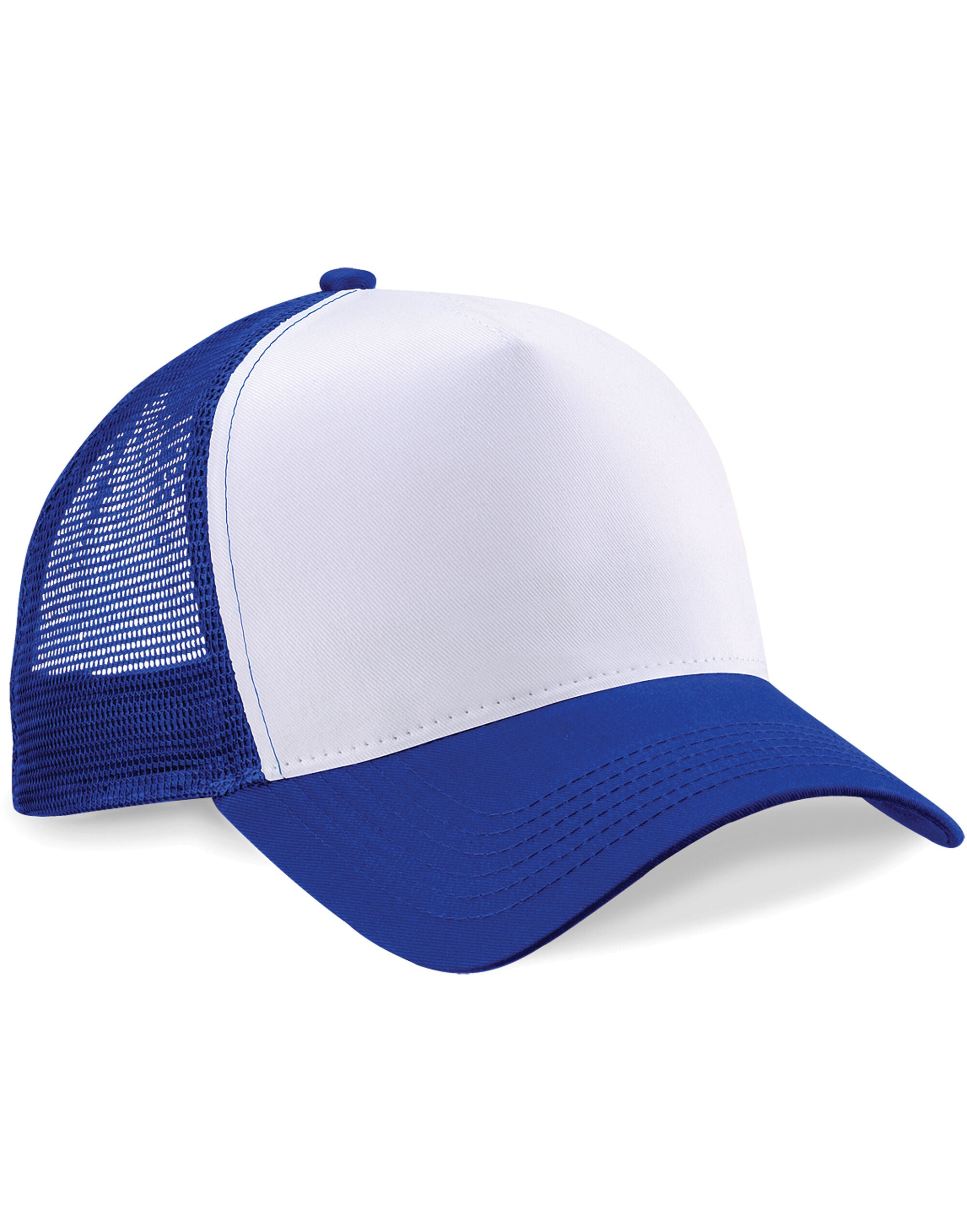 Beechfield Snapback Trucker Hat B640 - Bright Royal White O S - Customisable Caps