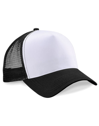 Beechfield Snapback Trucker Hat B640 - Black White O S - Customisable Caps