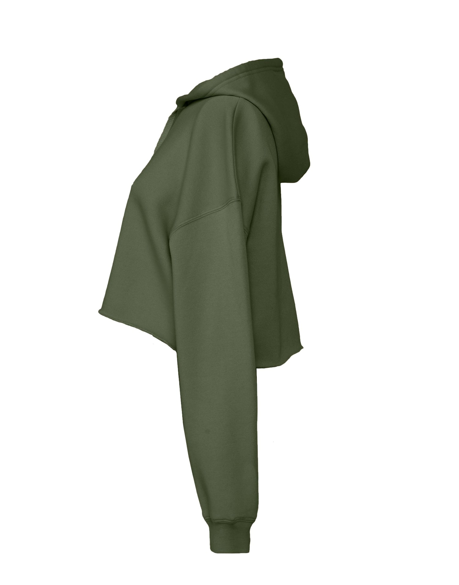Bella Womens Cropped Fleece Hoody BE7502 - Military Green - Customisable Sweatshirts