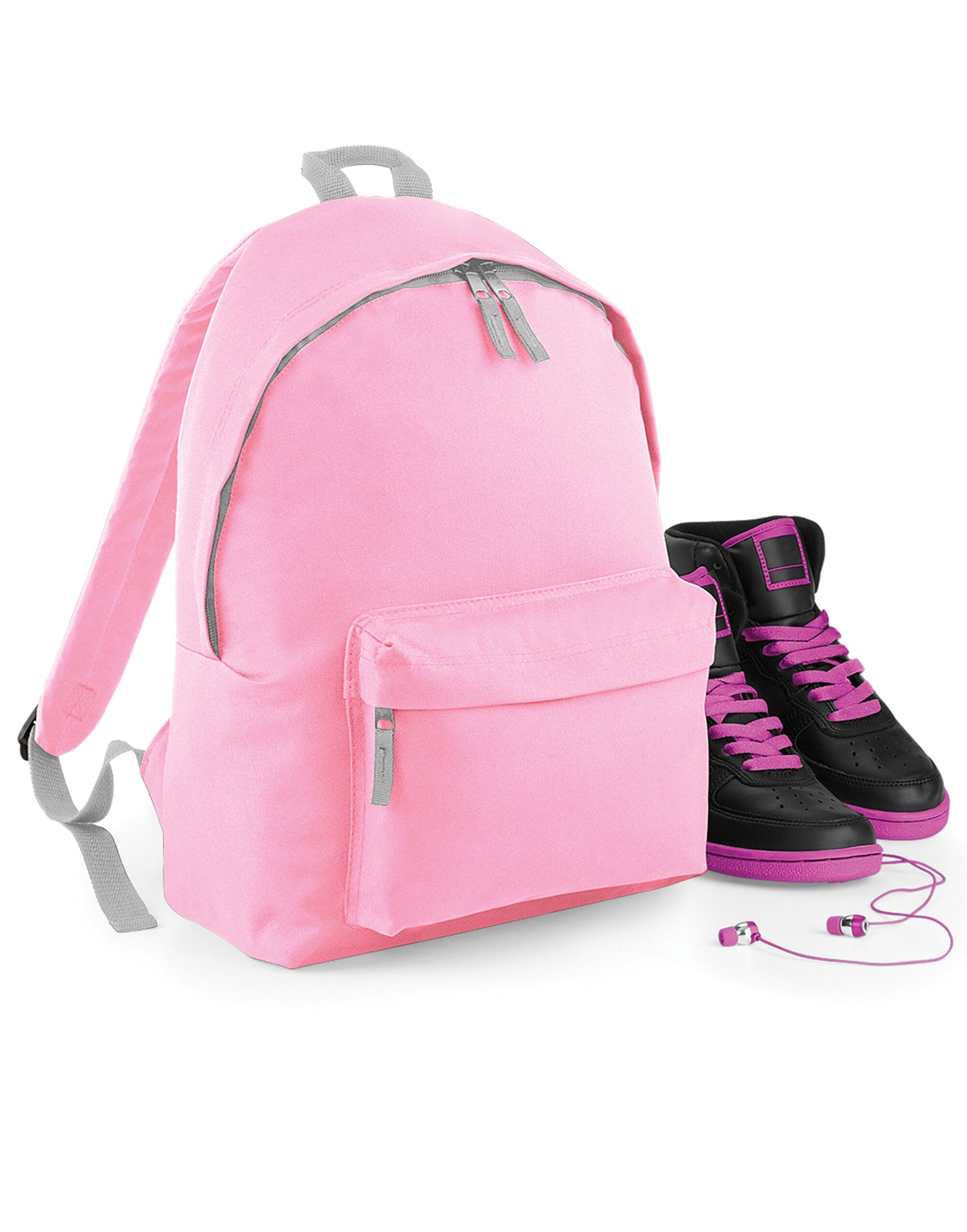 Bagbase Junior Fashion Backpack BG125J - Classic Pink Light Grey O S - Customisable Bags