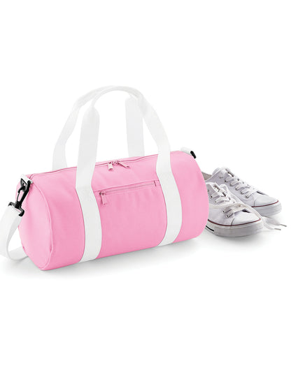 Bagbase Mini Barrel Bag BG140S - Classic Pink White O S - Customisable Bags