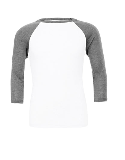 Bella Canvas Unisex 3/4 Sleeve Baseball Tee CA3200 - - Customisable