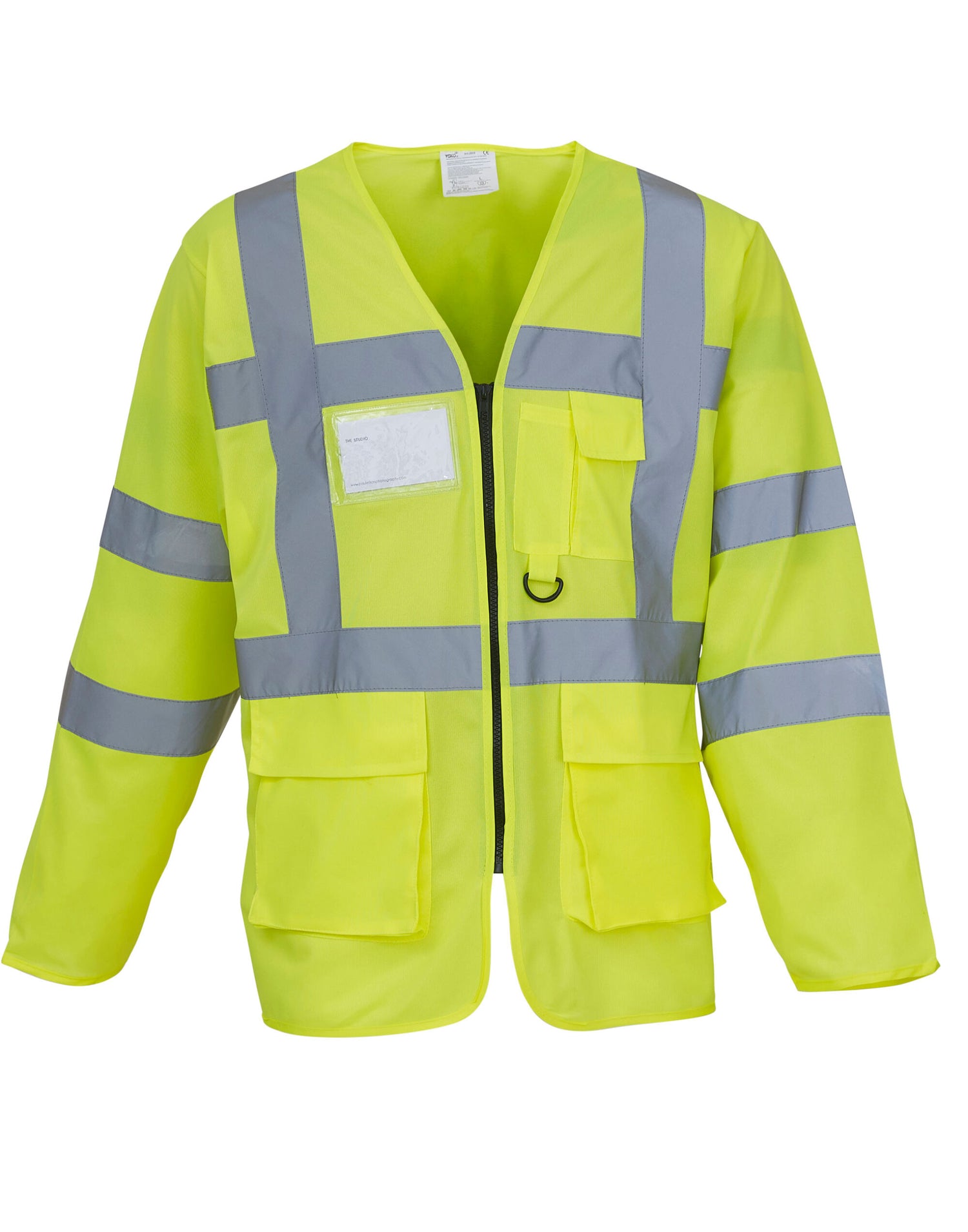 Yoko Executive Long Sleeve Waistcoat hvj800 - Hi-Vis Yellow - Customisable Hi-Vis Vest