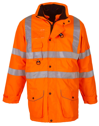 Yoko HV Multi Function 7 In 1 Jacket hvp711 - Hi Vis Orange - Customisable Jacket