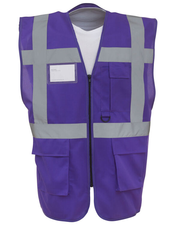 Yoko Hi-Vis Executive Waistcoat HVW801 - Purple - Customisable Hi-Vis Vest