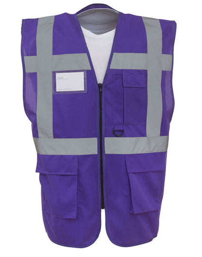 Yoko Hi-Vis Executive Waistcoat HVW801 - Purple - Customisable Hi-Vis Vest