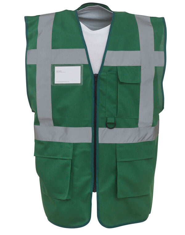 Yoko Hi-Vis Executive Waistcoat HVW801 - Paramedic Green - Customisable Hi-Vis Vest