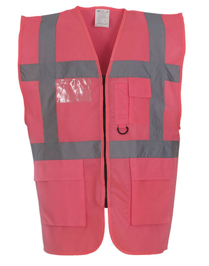 Yoko Hi-Vis Executive Waistcoat HVW801 - Pink - Customisable Hi-Vis Vest
