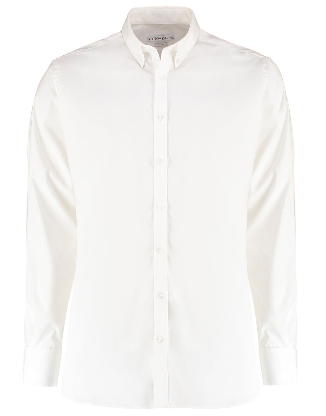 Kustom Kit Mens LS Stretch Oxford Shirt KK182 - White - Customisable Corporate Wear