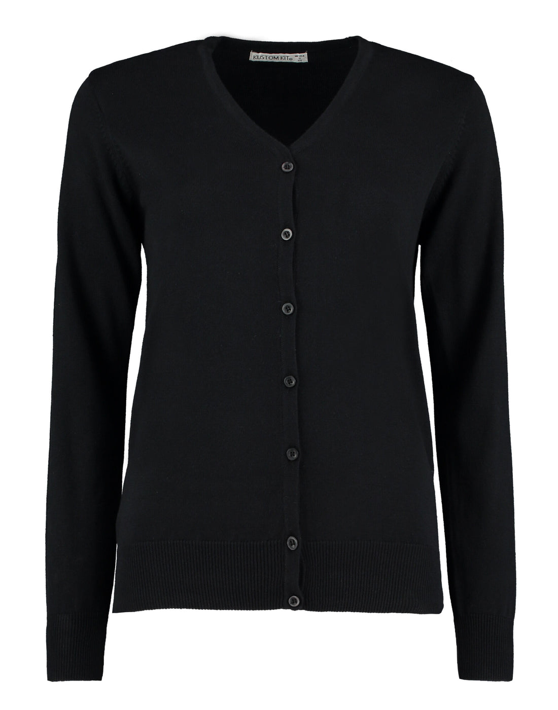 Kustom Kit Ladies V Neck Cardigan KK354 - Black - Customisable Sweatshirt