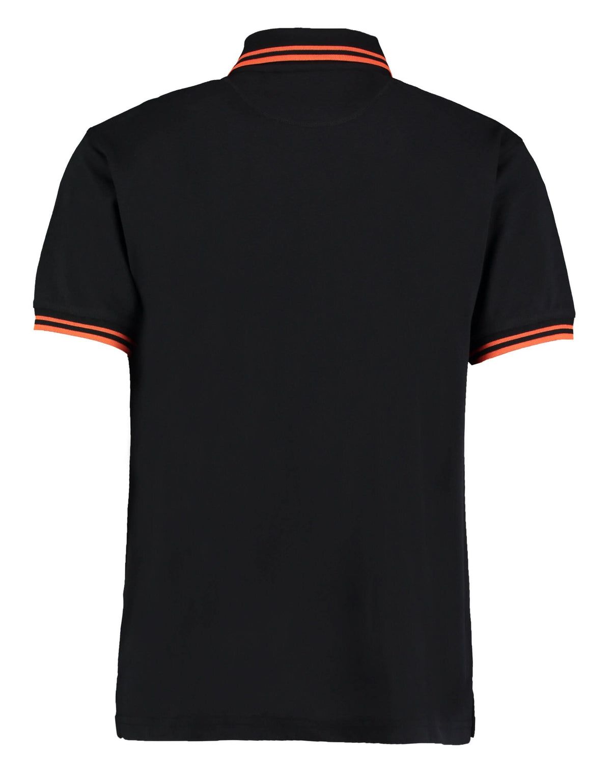 Mens Tipped Collar Polo KK409 - Black Orange - Customisable Polo Shirts