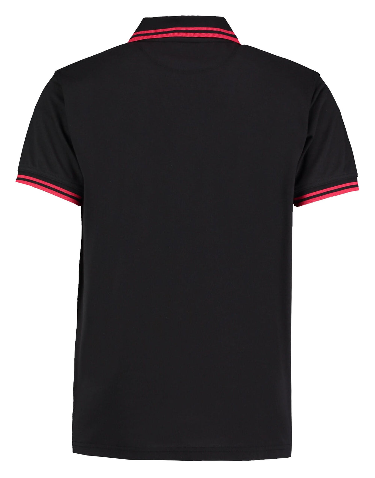 Mens Tipped Collar Polo KK409 - Black Red - Customisable Polo Shirts