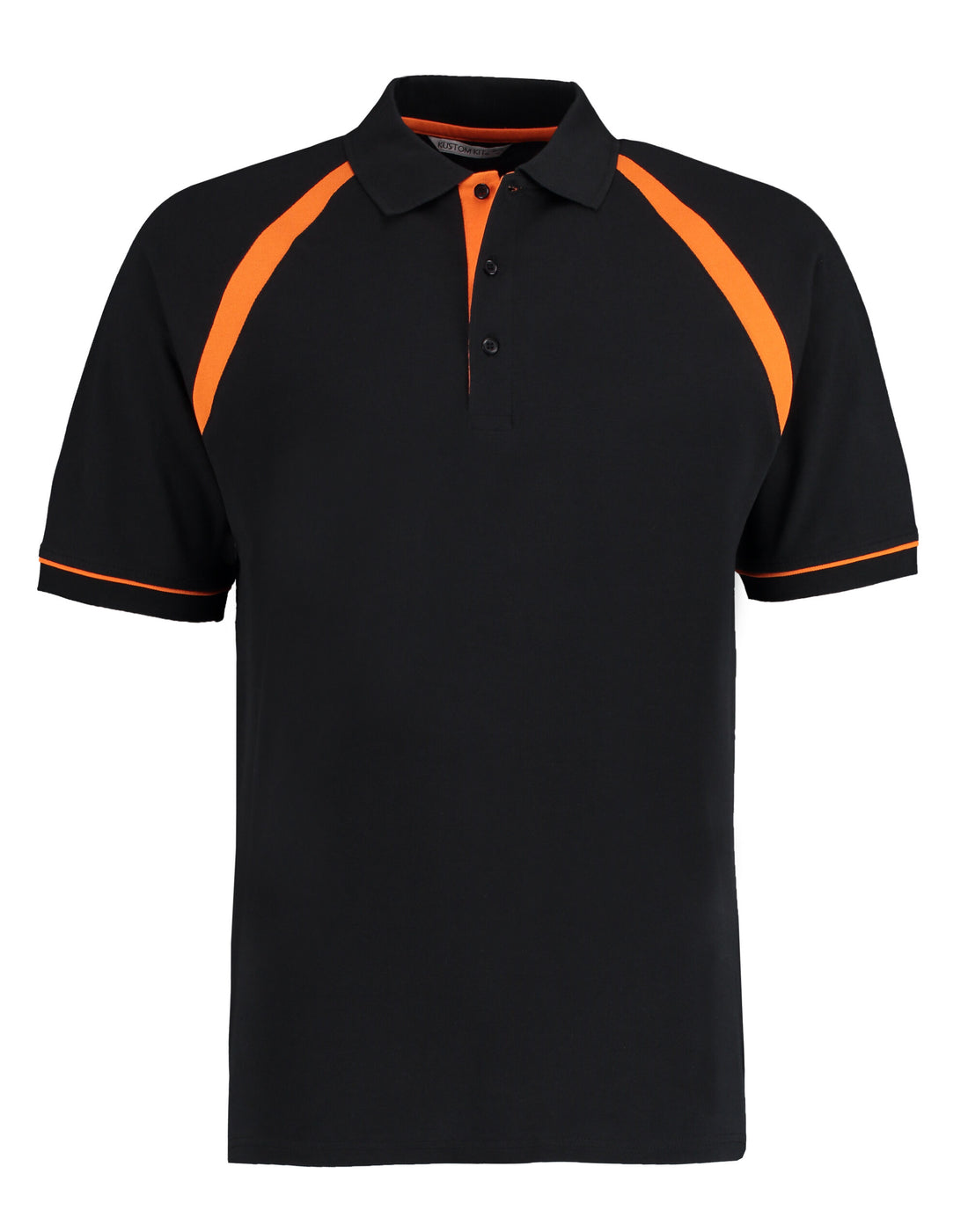 Kustom Kit Men Classic Fit Oak Hill Polo KK615 - Black Orange - Customisable Polos