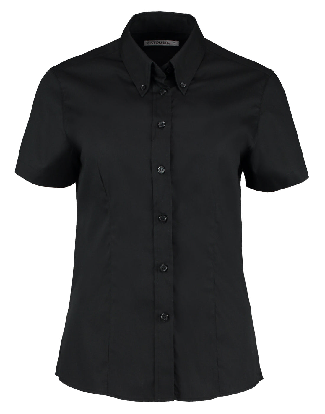 Kustom Kit Lady SS Tailored Oxford Shirt KK701 - Black - Customisable Shirts
