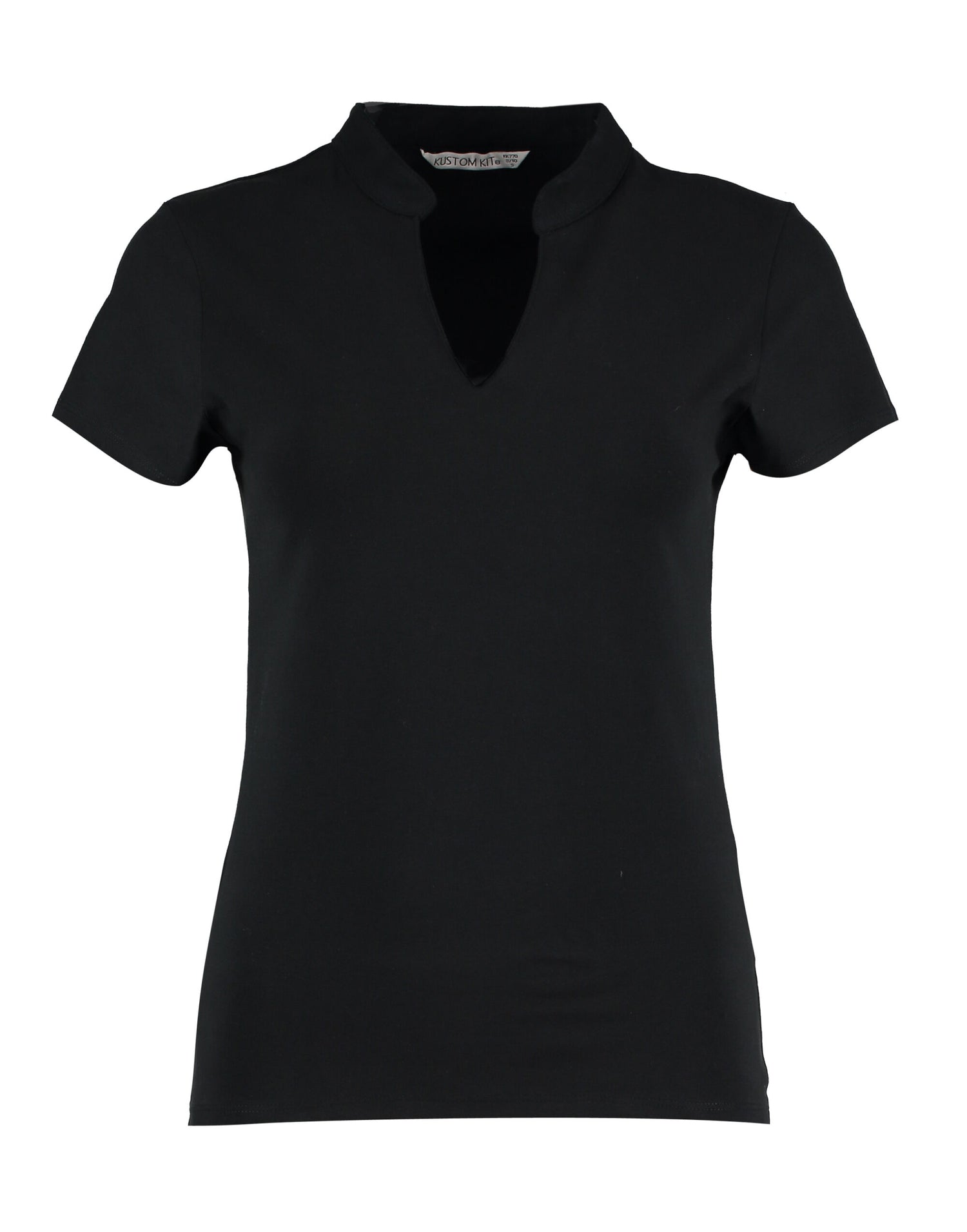 Kustom Kit Ladies Regular Fit Mandarin Top KK770 - Black - Customisable Shirts