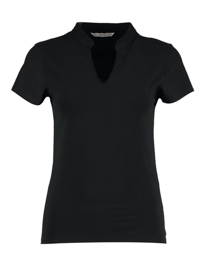 Kustom Kit Ladies Regular Fit Mandarin Top KK770 - Black - Customisable Shirts