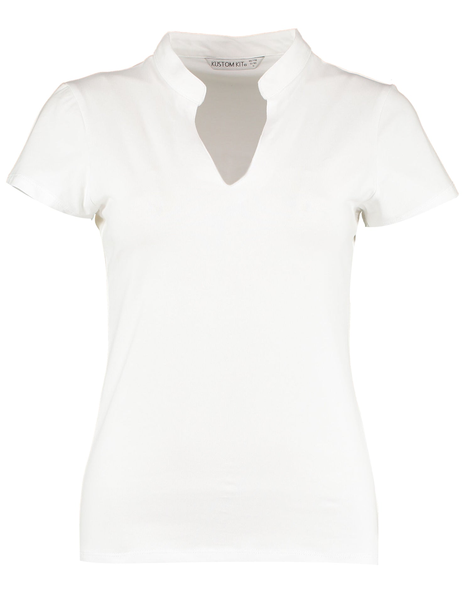 Kustom Kit Ladies Regular Fit Mandarin Top KK770 - White - Customisable Shirts