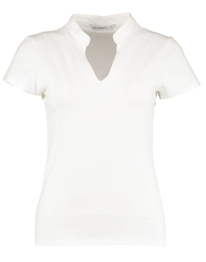 Kustom Kit Ladies Regular Fit Mandarin Top KK770 - White - Customisable Shirts