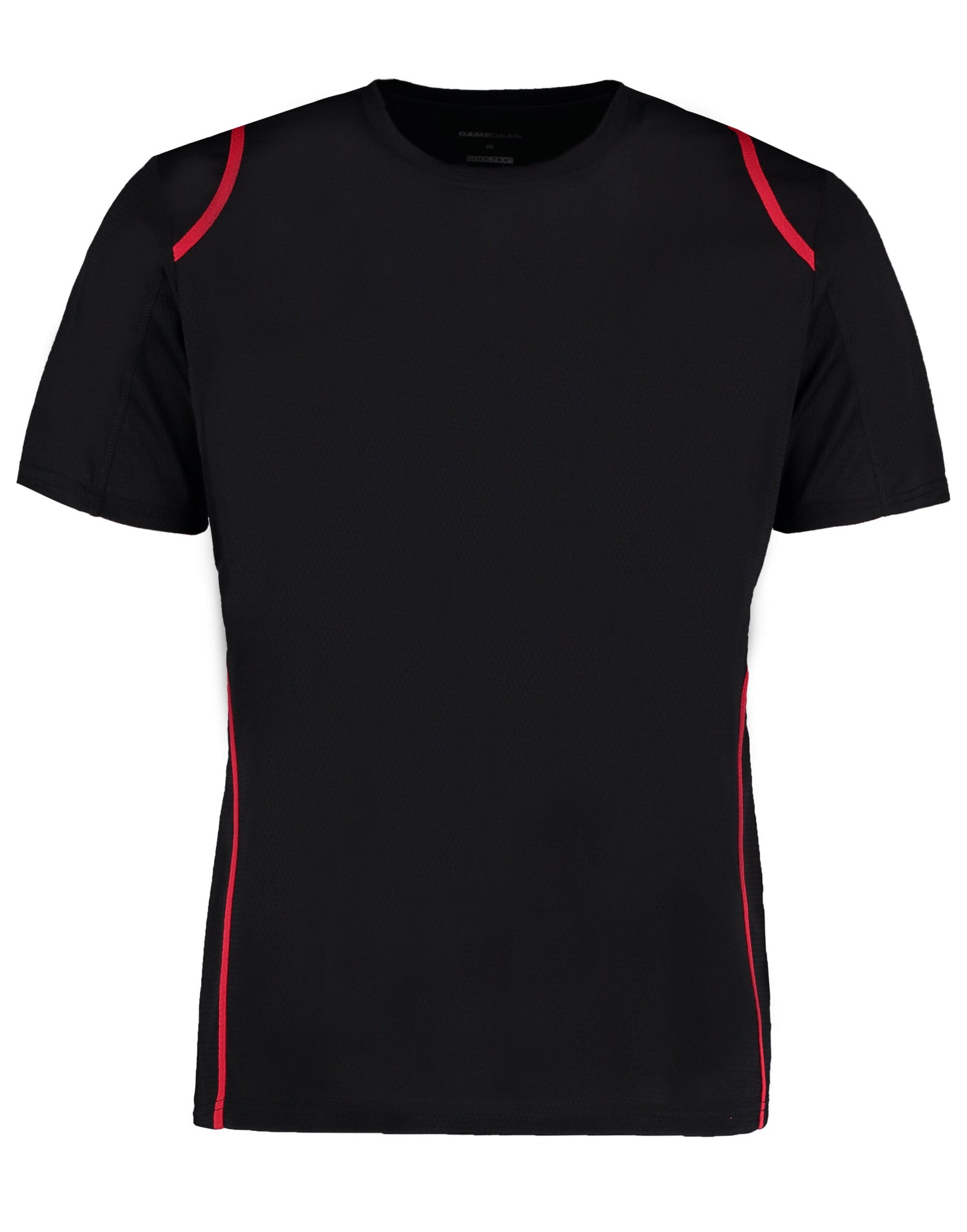 Kustom Kit Mens Cooltex Contrast Tee KK991 - Black Red - Customisable Sportswear