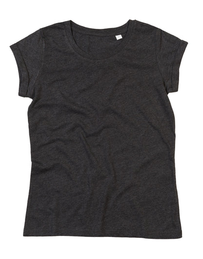 Mantis Womens Roll Sleeve T M81 - Charcoal Grey Melange - Customisable T-Shirt